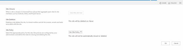 Site Closure and Delete